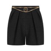 Sort Tweed Shorts med Kæde