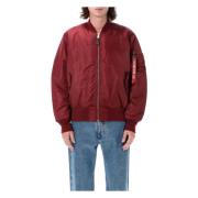 Burgundy MA-1 Bomber Jacket Outerwear