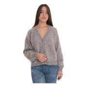 Cardigan med knapper Mohair Blandingsmodel