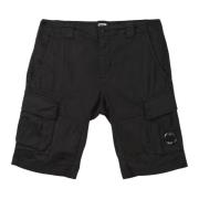 Sorte Stræk Cargo Shorts