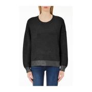 Elegant sort sweater med rhinsten detaljer