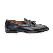 Sort Læder Tassel Moc Loafers