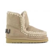 Brun Sheepskin Eskimo Støvler med Glitter