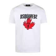 Horror Maple Leaf Grafisk Print T-Shirt