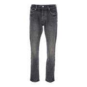 Sort Skinny Jeans med Faded Effekt