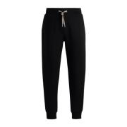 Sorte sweatpants i regular fit med striber