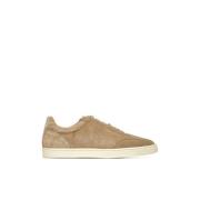 Beige Sneakers i Ruskind med Logo