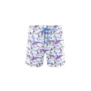 Blå Nylon Marine Print Badeshorts