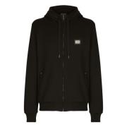 Zip Hoodie Sort Stilfuld Mode