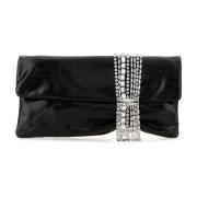 Sort Læder Clutch Taske