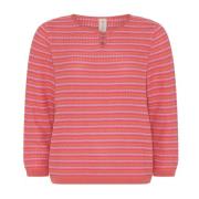 Blomst 3/4 Ærme Pullover Bluse