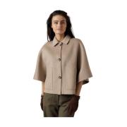 Beige Melange Cape Style Jakke