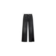 Sort Slim Fit Plisseret Jeans