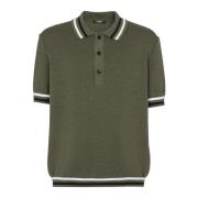 Polo shirt i uld og hør med monogram