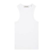 Rib Tank Top i Optisk Hvid