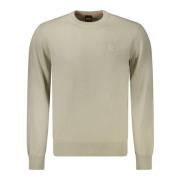 Beige Langærmet Sweater med Logo