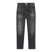 Tapered Cropped Grå Denim Jeans