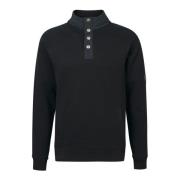 Klassisk Sort Dual Sweatshirt Stilfuld Afslappet