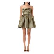 Metallic Jacquard Mini Dress Guld