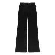 Moderne Wide-Leg Denim Jeans i Sort