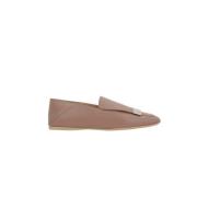 Nude Læder Slip-On Flats