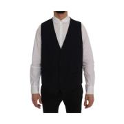 Elegant Stribet Uldvest