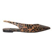 Leopard Exotisk Skind Slingback Sko