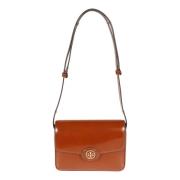 Sort glat læder crossbody taske