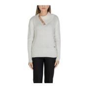 Hvid Viskose Blandingsstrik Sweater