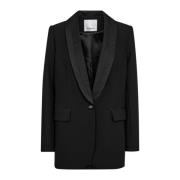 Sort Smoking Blazer Moderne Stil