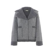 Oversize Strikket Shearling Jakke