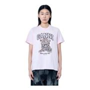 Leopard Grafisk Print Bomuld T-Shirt