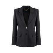 Sort dobbeltradet blazer