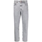 Lys Grå Acid Wash Jeans