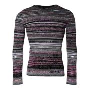 Multifarvet Stribet Crew Neck Sweater