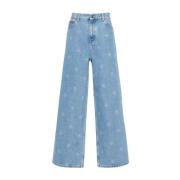 Højtaljet Wide Leg Jeans Blå