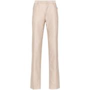 Beige Corduroy Tapered Leg Bukser