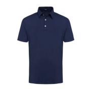 Navy Blue Bomuld Polo Shirt