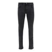 Sort Skinny Logo Jeans Stretch Bomuld