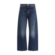 Bredbenet bomuld ankel jeans