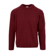 Bordeaux Lambswool Sweater med Linse lomme