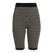 Bicolor jacquardstrik shorts med monogram