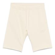 Lyse beige shorts med snøre og sidelommer