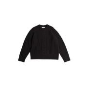 Cableknit Crewneck Jumper Espresso Brown