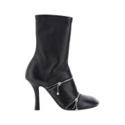 Peep-Toe High Heel Bootie