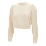 Hvid Sweater Maglia Stilfuld Mode