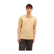 Beige Zip Polo Shirt Classic Style