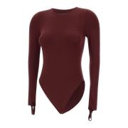 Bordeaux Jersey Bodysuit med Cut-Out Detalje