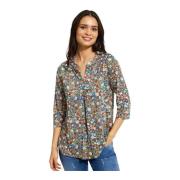 Farverig Blomsterprint Bluse