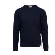 Blå Uld Cashmere Bluse